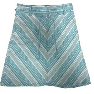 Talbots Linen Blend Aqua Fit Flare Mini Skirt Womens 8
